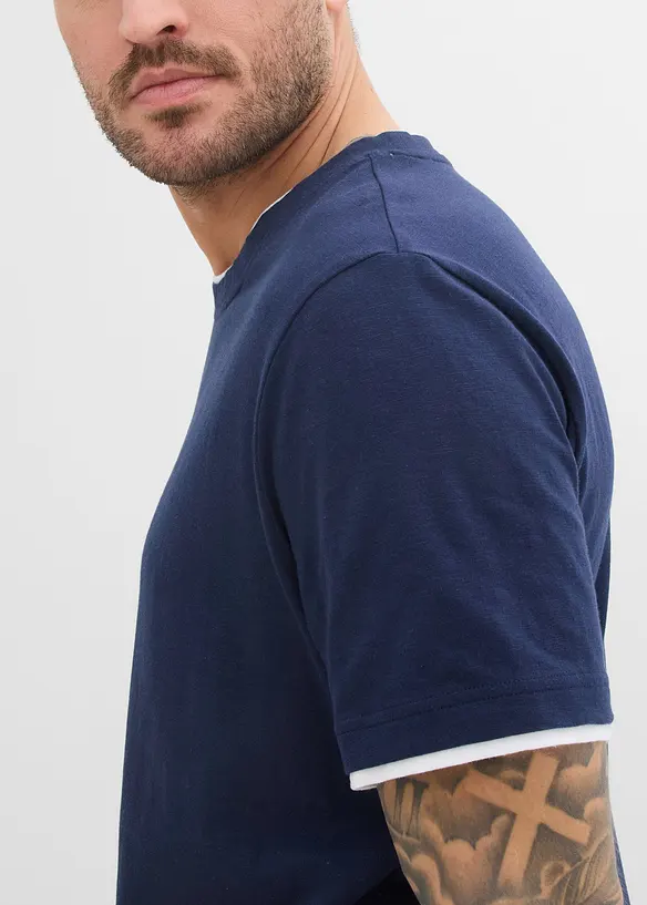 T-Shirt in 2 in 1 Optik aus Slub-Yarn, bonprix