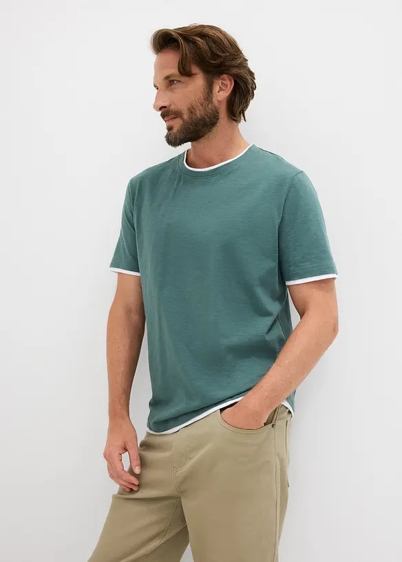 T-shirt aspect 2en1 en fil flamm&eacute;, bonprix