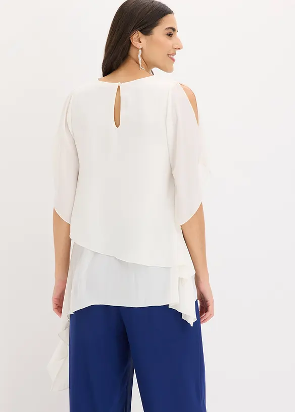 Blouse &agrave; pans, look superpos&eacute;, bonprix