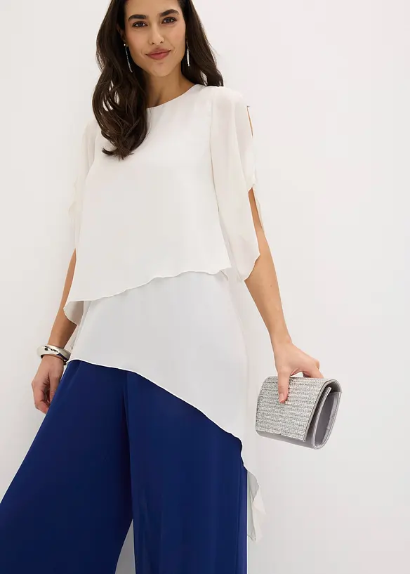 Blouse &agrave; pans, look superpos&eacute;, bonprix