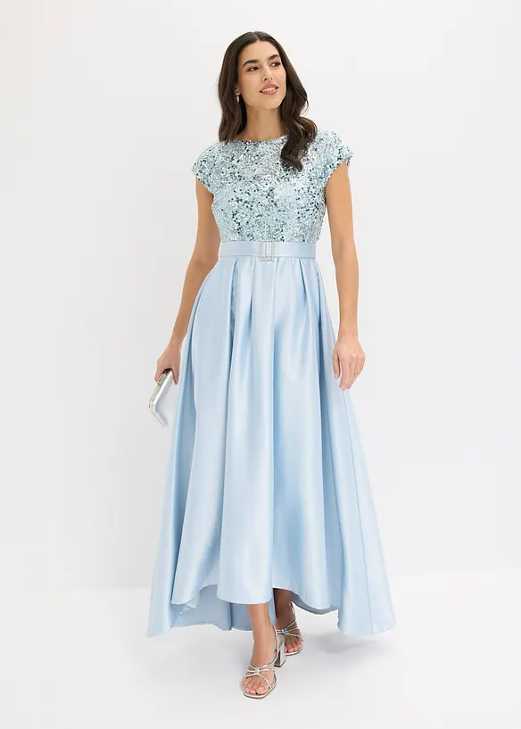 Abendkleid aus gl&auml;nzendem Satin mit Pailletten, bonprix