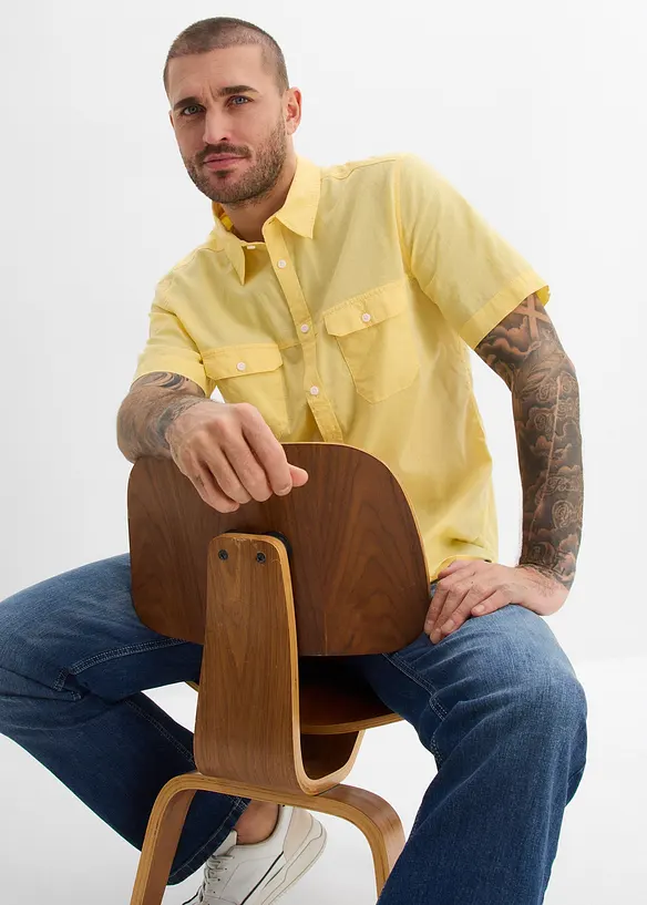 Kurzarmhemd aus reiner Baumwolle, bonprix
