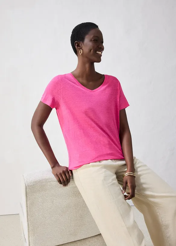 T-Shirt aus reinem Leinen, bonprix