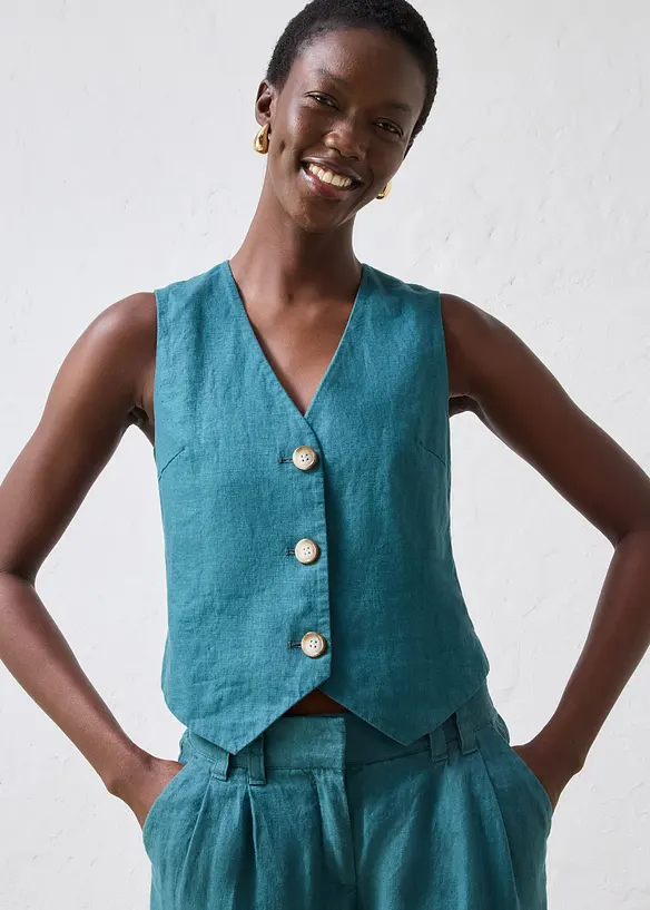 Gilet sans manches 100&nbsp;% lin, bonprix