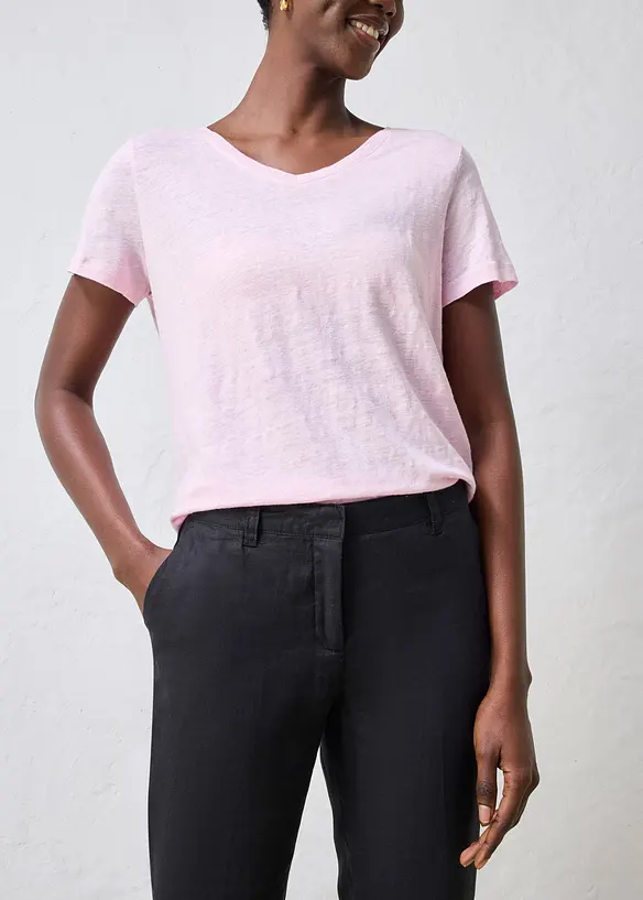 Pantalon 7/8, 100% lin, bonprix