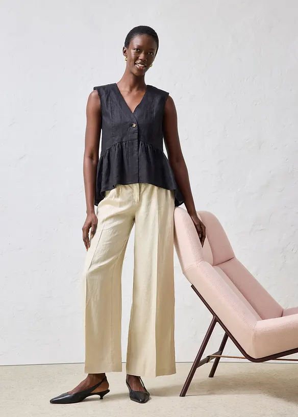 Gilet sans manches 100&nbsp;% lin, bonprix