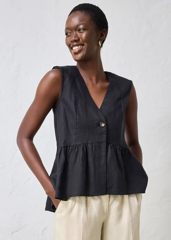 Gilet sans manches 100&nbsp;% lin, bonprix