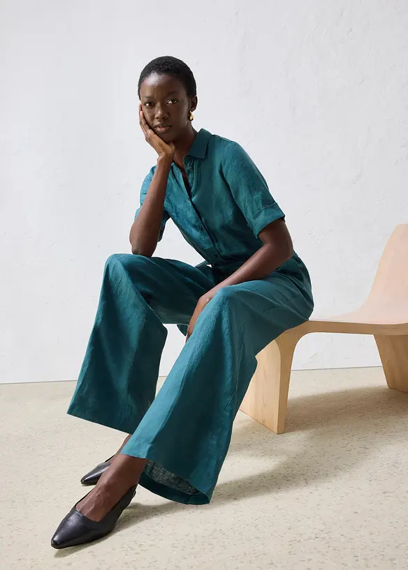 Jumpsuit aus reinem Leinen, bonprix