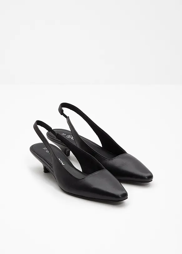Escarpins slingback en cuir, bonprix