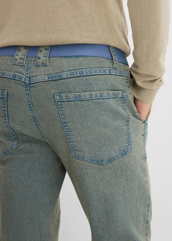 Leichte Relaxed Fit Stretch-Jeans mit Dehnbund, Straight, bonprix
