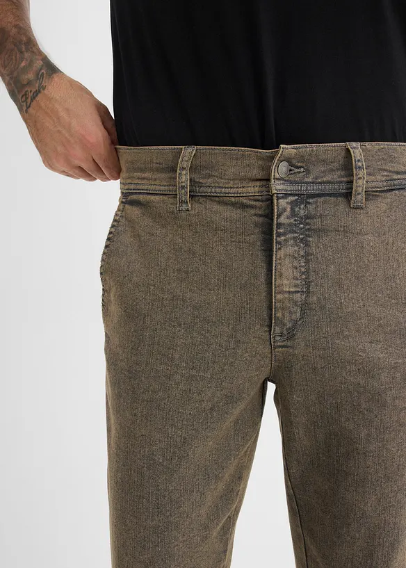 Jean loose, droit et l&eacute;ger &agrave; taille &eacute;lastiqu&eacute;e, bonprix