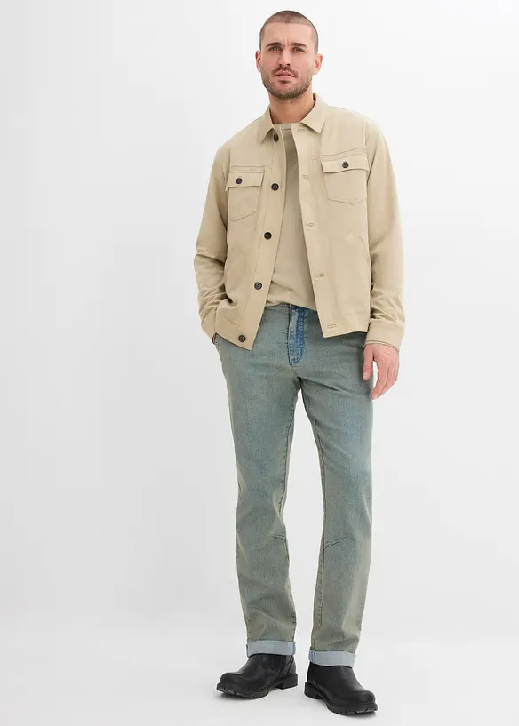 Leichte Relaxed Fit Stretch-Jeans mit Dehnbund, Straight, bonprix