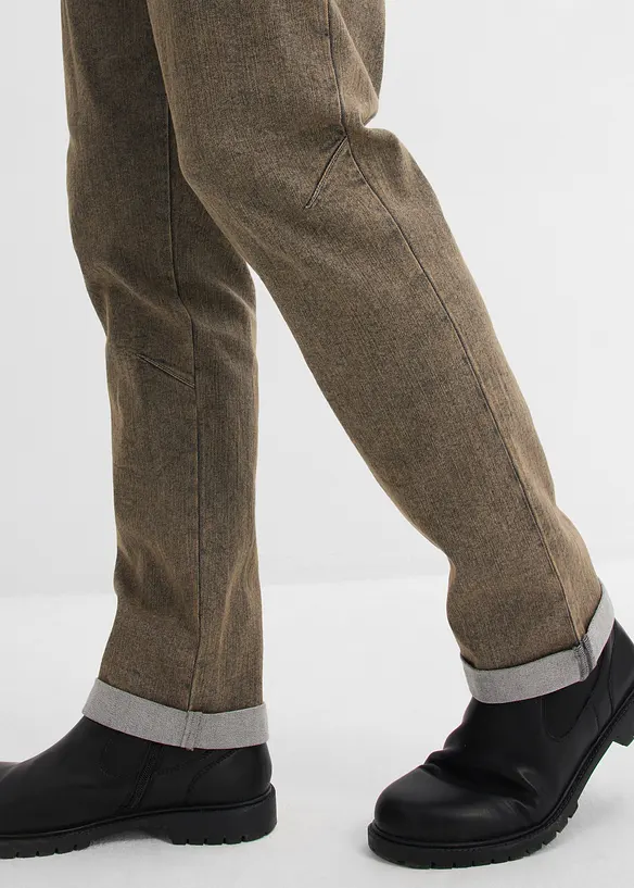 Jean loose, droit et l&eacute;ger &agrave; taille &eacute;lastiqu&eacute;e, bonprix
