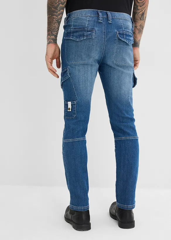 Leichte Regular Fit Cargo-Jeans mit Dehnbund, Straight, bonprix