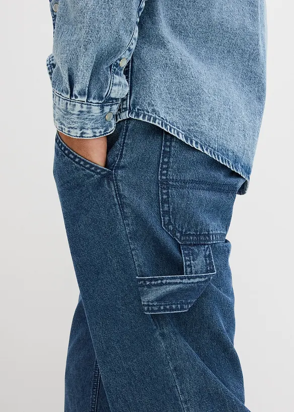 Leichte Relaxed Fit Carpenter-Jeans mit Dehnbund, Straight, bonprix