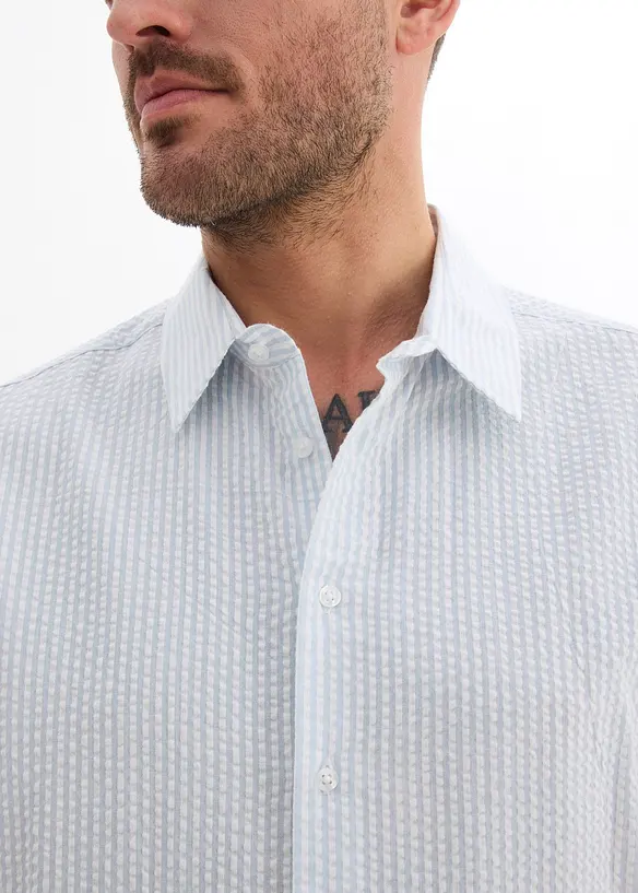 Hemd aus Baumwoll-Seersucker, Regular Fit, bonprix