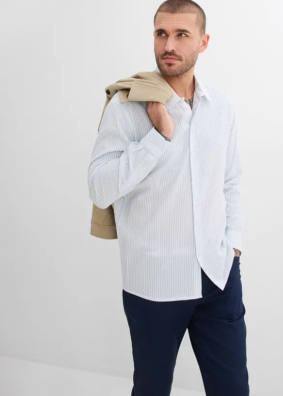 Hemd aus Baumwoll-Seersucker, Regular Fit, bonprix