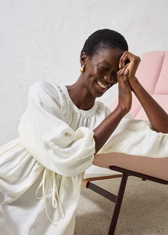 Maxikleid aus reinem Leinen, bonprix