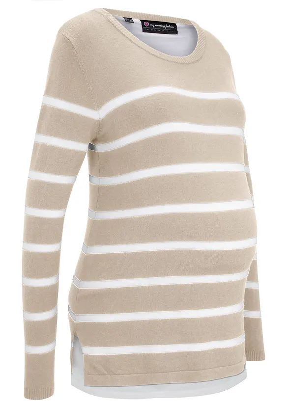 Pull de grossesse et d&rsquo;allaitement en maille l&eacute;g&egrave;re, bonprix