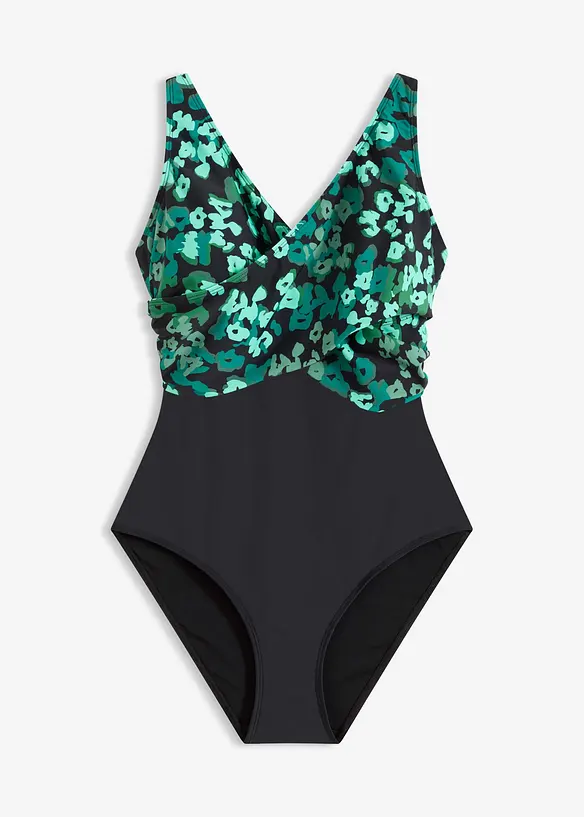 Maillot 1 pi&egrave;ce sculptant effet crois&eacute;, maintien mod&eacute;r&eacute;, bonprix