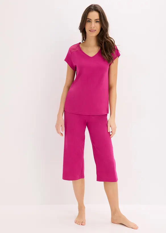 Capri Pyjama mit weiter Culotte, bonprix