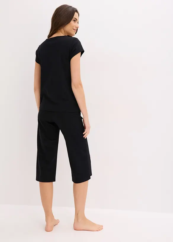 Capri Pyjama mit weiter Culotte, bonprix