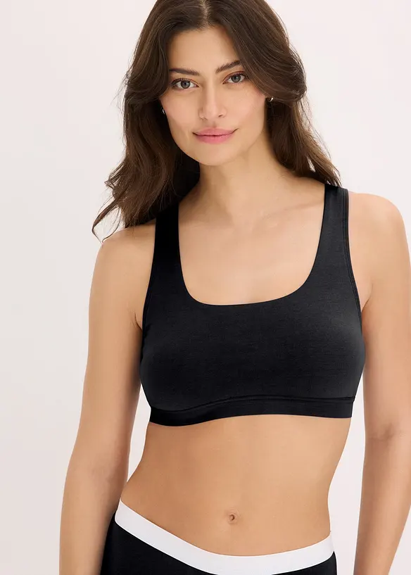 Lot de 3 brassi&egrave;res coton extensible, bonprix