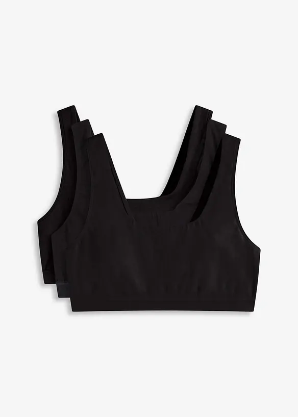 Lot de 3 brassi&egrave;res coton extensible, bonprix