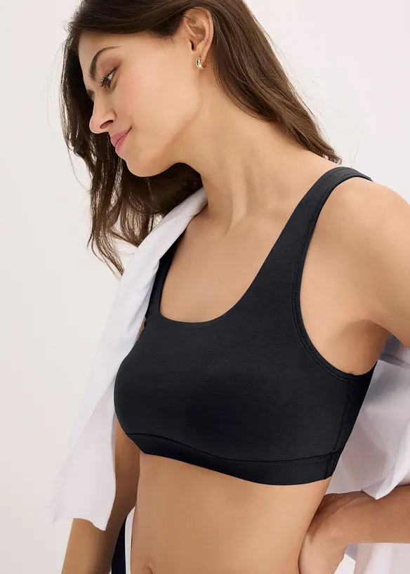 Lot de 3 brassi&egrave;res coton extensible, bonprix