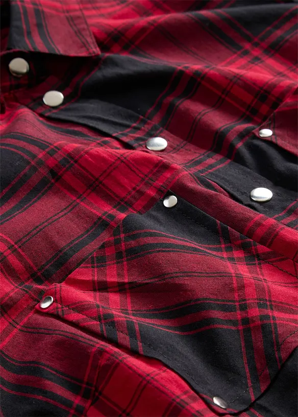 Karierte Hemdbluse aus reiner Baumwolle, bonprix