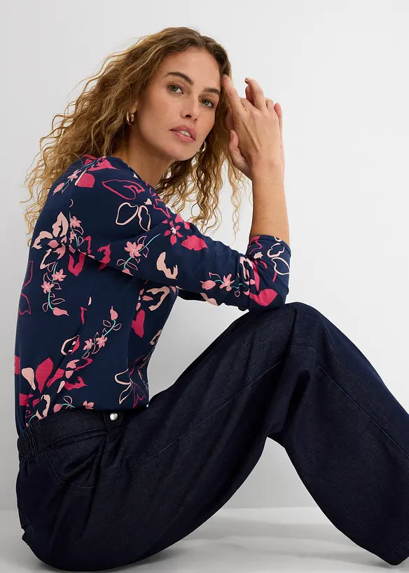 Langarmshirt aus reiner Baumwolle, bonprix