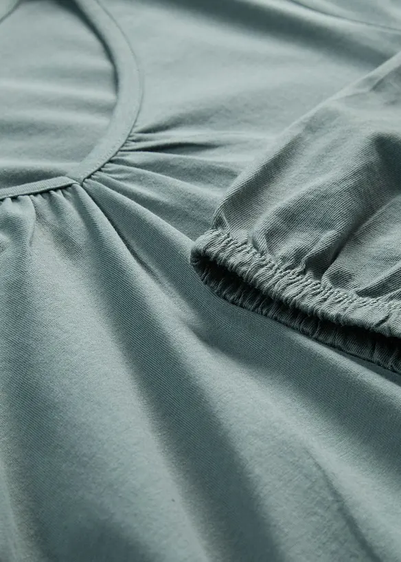 Langarmshirt mit Gummizug aus reiner Baumwolle, bonprix