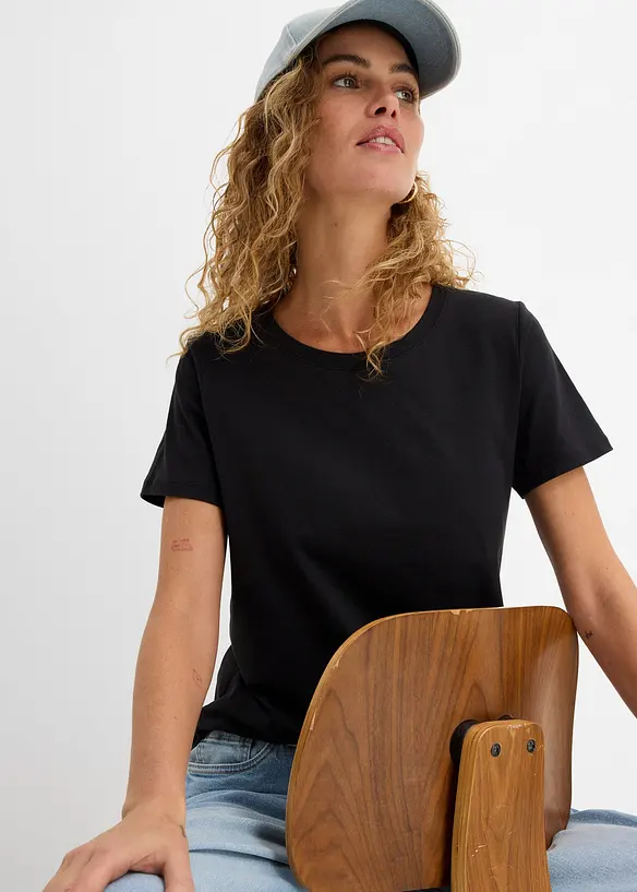 T-Shirt aus reiner Baumwolle (2er Pack), bonprix