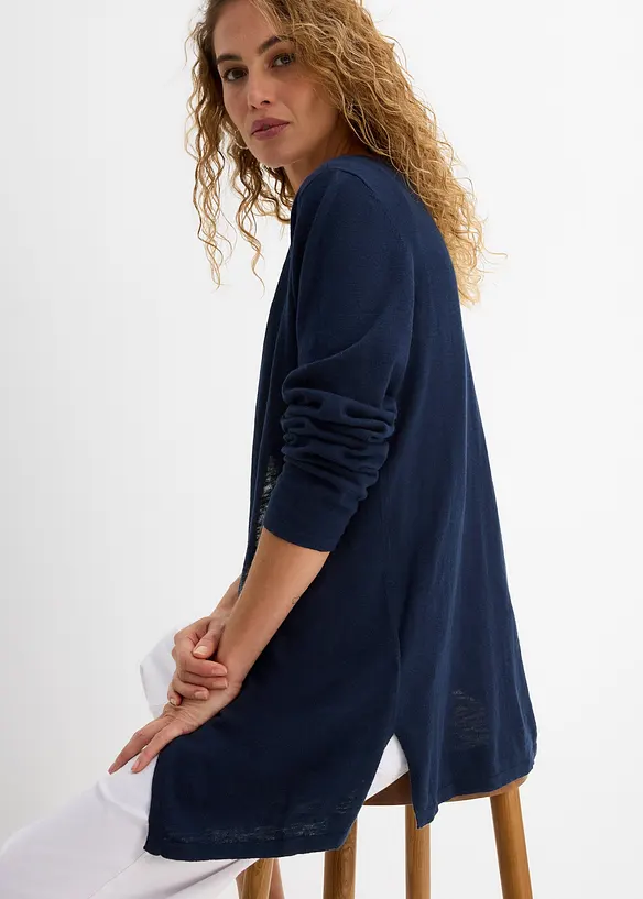 Gilet en maille 100% coton flamm&eacute;, bonprix