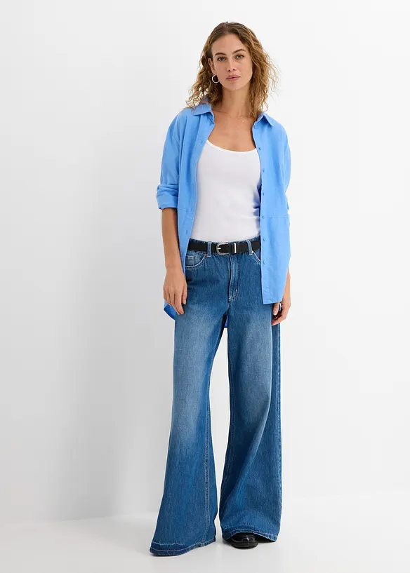 Lot de 2 tops &agrave; fines bretelles 100% coton, bonprix