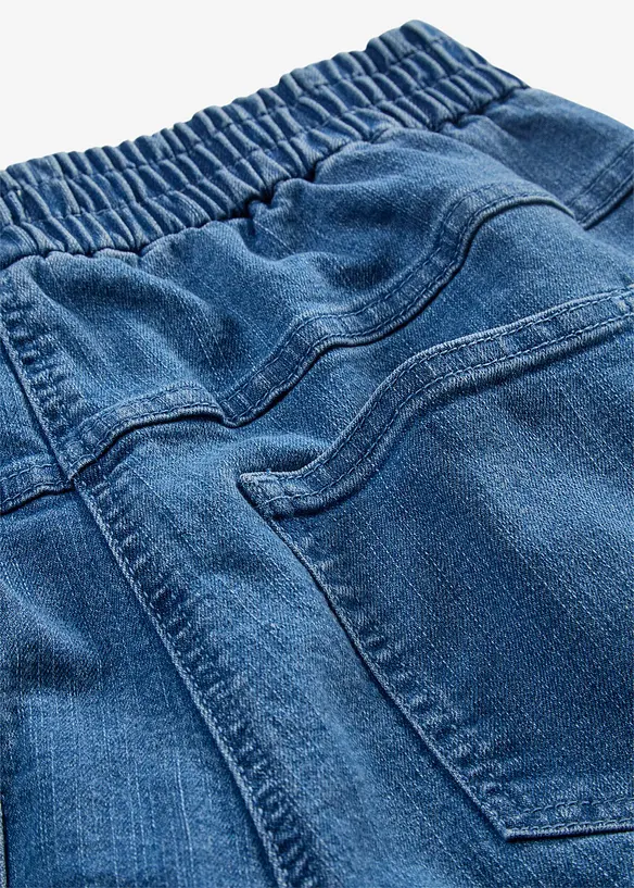 Jean mom, taille haute &eacute;lastiqu&eacute;e, bonprix