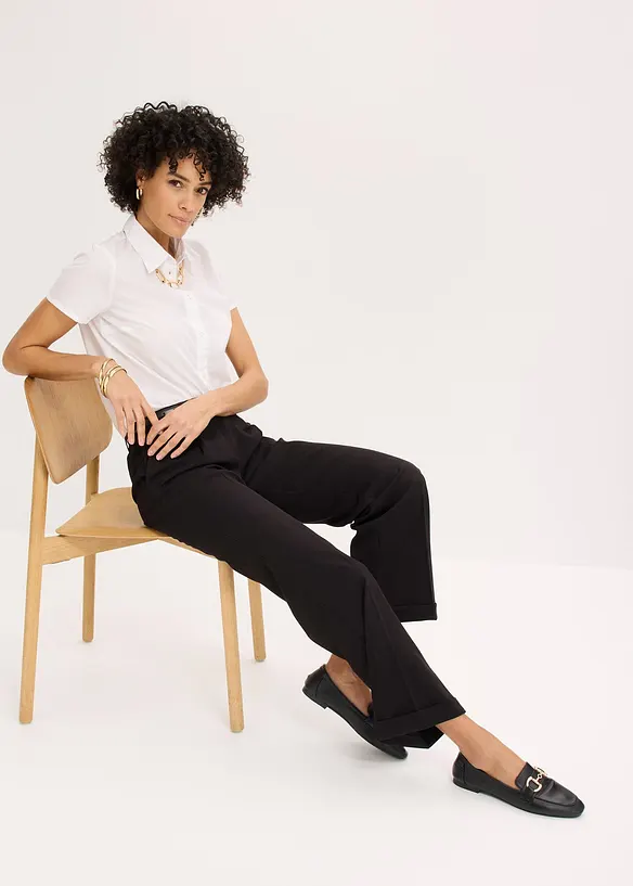 Pantalon large &agrave; pinces, bonprix