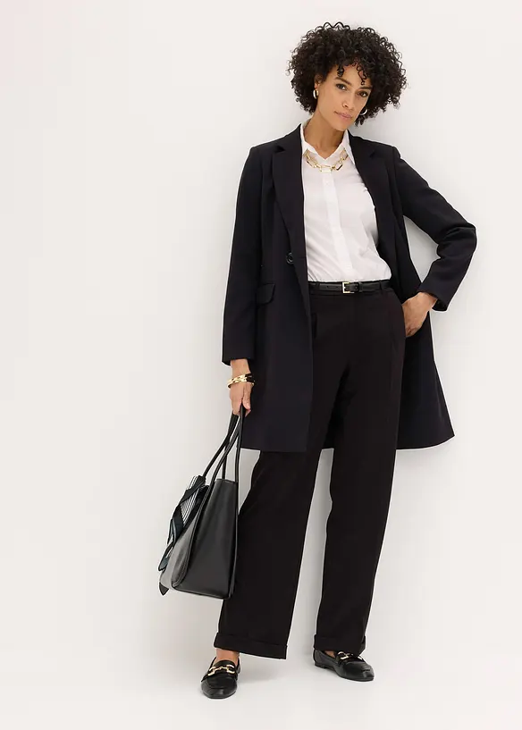 Pantalon large &agrave; pinces, bonprix