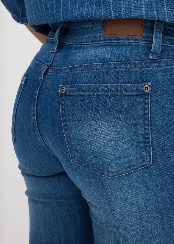 Jean bootcut taille mi-haute, extensible, bonprix