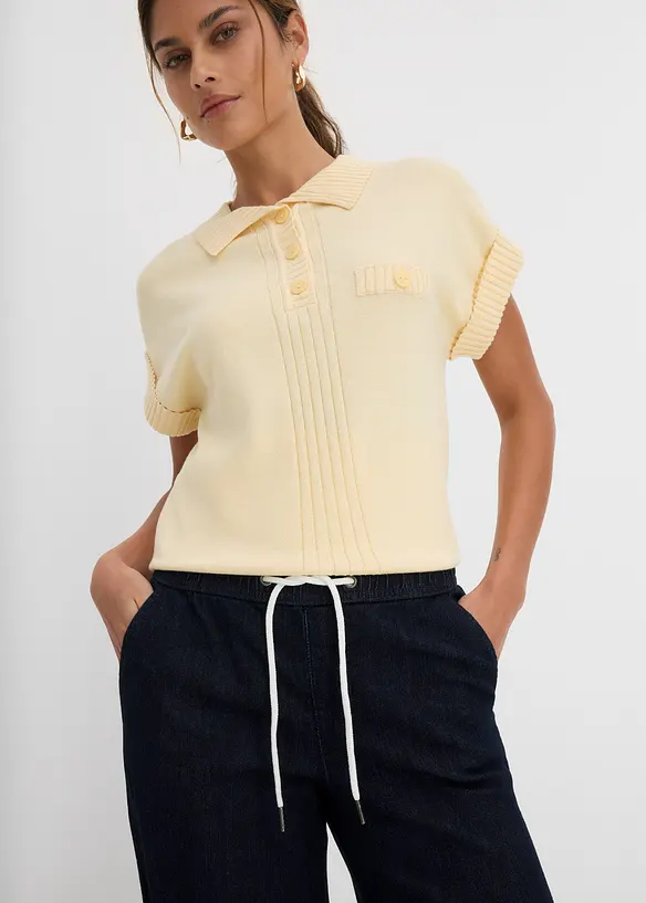 Jean large taille mi-haute, extensible, bonprix