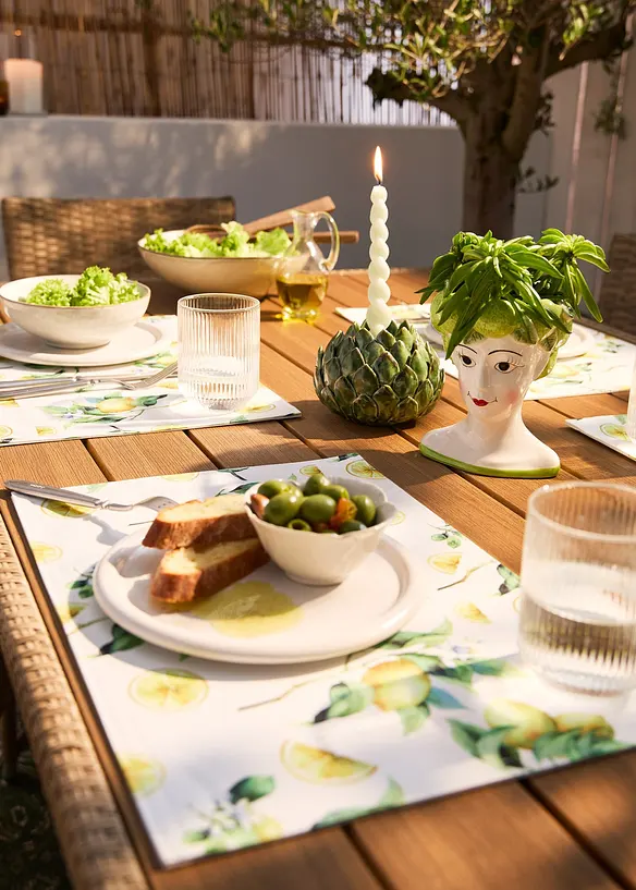 Set de table (4&nbsp;pces) &agrave; imprim&eacute; citron, bonprix