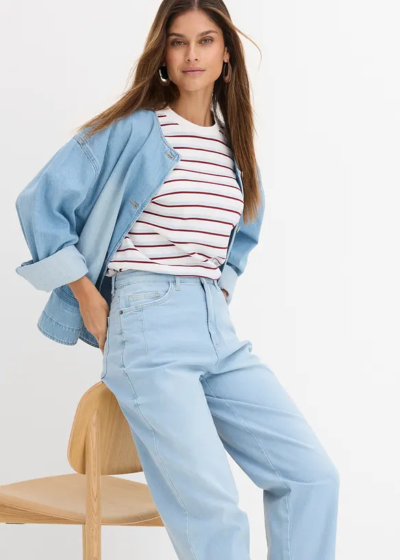 Barrel-Jeans, High Waist, Bio-Baumwolle, bonprix