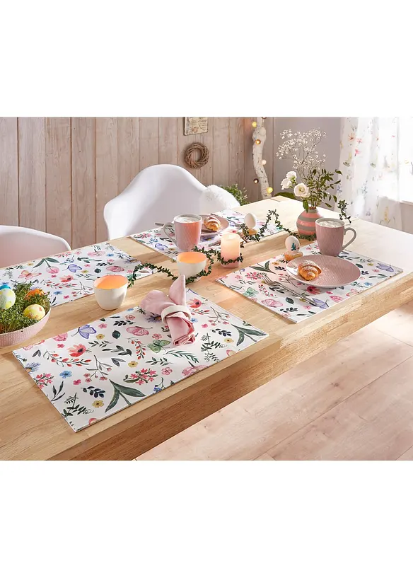 Tischset mit Bl&uuml;mchen Druck (4er Pack), bonprix