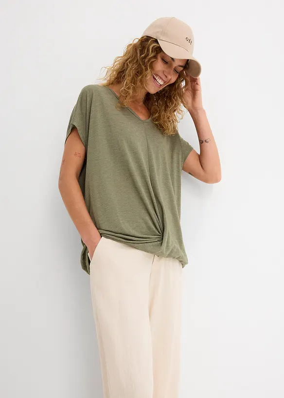 T-shirt en viscose m&eacute;lang&eacute;e, bonprix