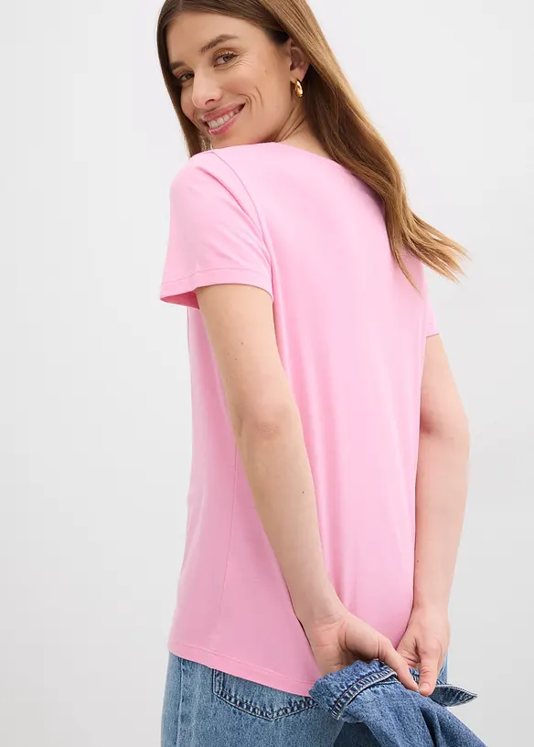 T-shirt en coton et viscose, bonprix