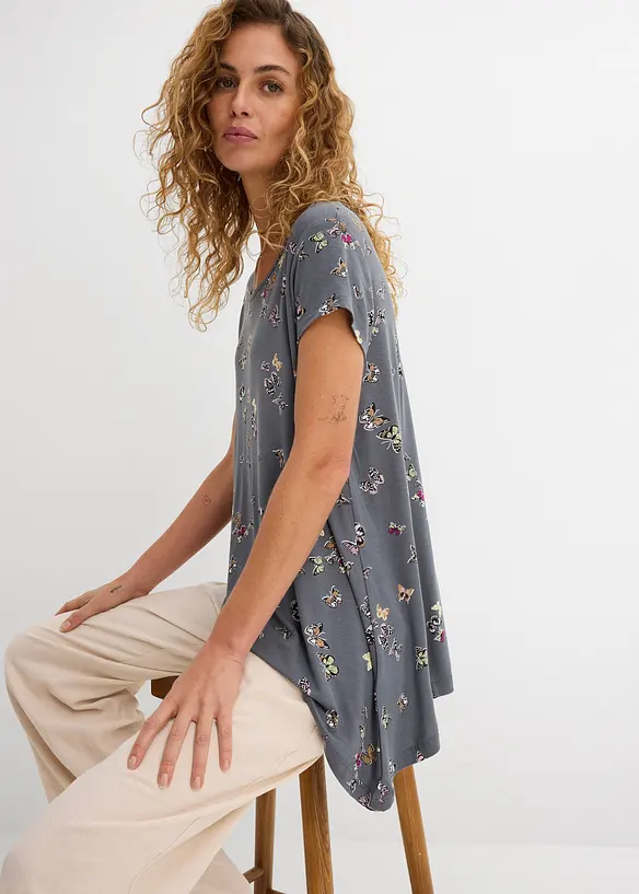 T-shirt avec papillons en viscose, bonprix