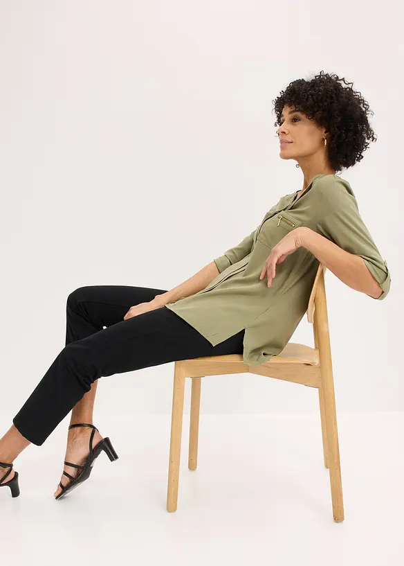 Tunikabluse aus flie&szlig;ender Viskose, bonprix