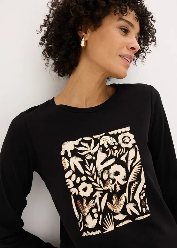 Langarmshirt mit Bio-Baumwolle, bonprix