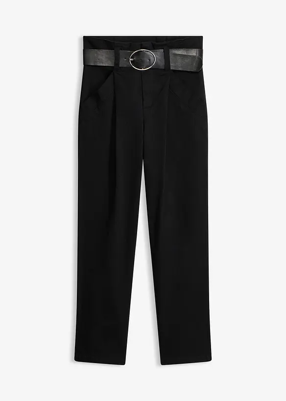 Pantalon &agrave; pinces en coton extensible, bonprix