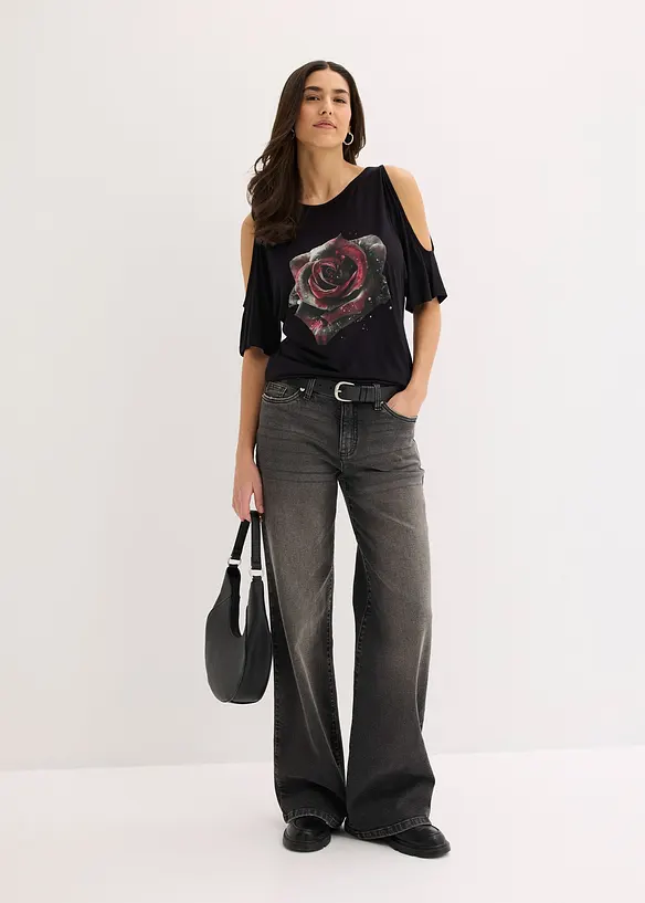 Cold-Shoulder-Shirt aus Viskose, bonprix